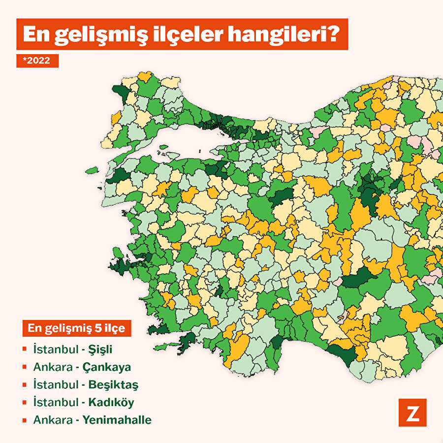 En gelişmiş ilçeler hangileri?