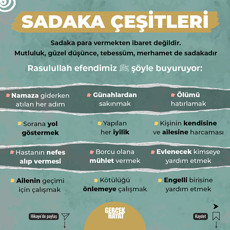 Sadaka çeşitleri