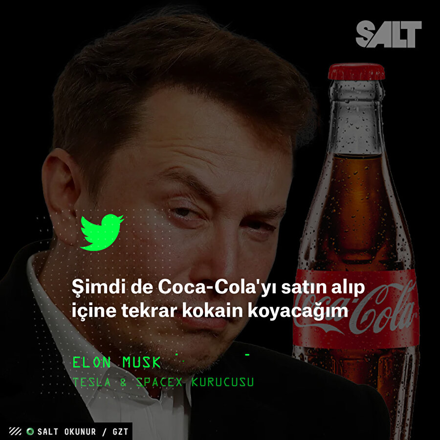 Elon Musk: Şimdi de Coca-Cola'yı satın alıp içine tekrar kokain koyacağım