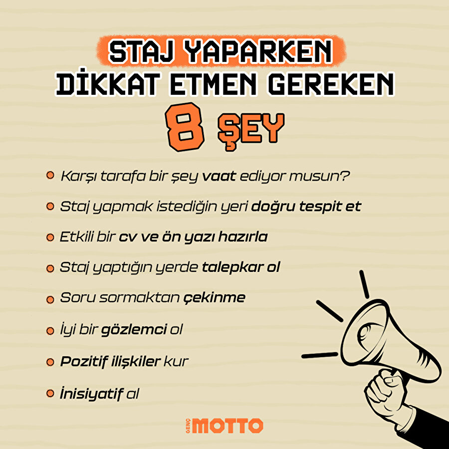 Staj yaparken nelere dikkat etmemiz gerekiyor? 