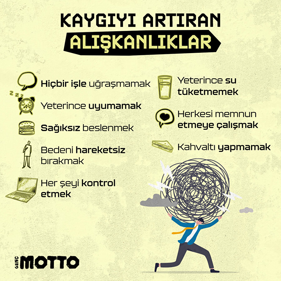 Kaygıyı artıran bazı alışkanlıklar 🤔