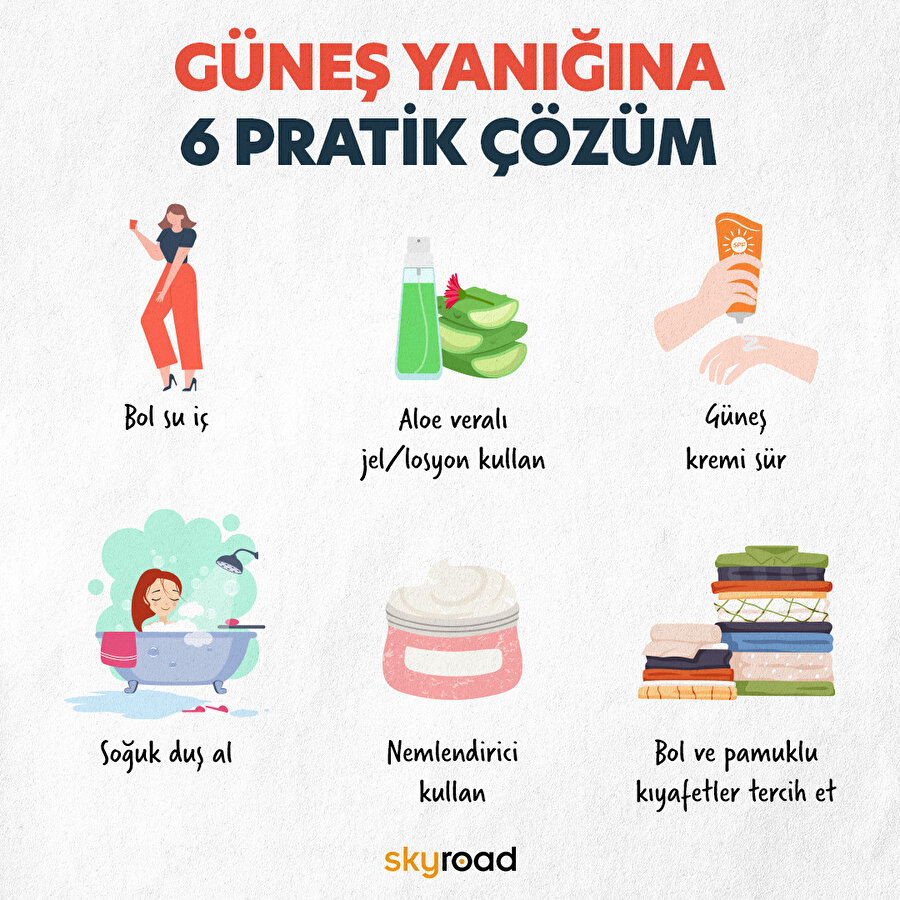 Güneş yanığına 6 pratik çözüm ☀