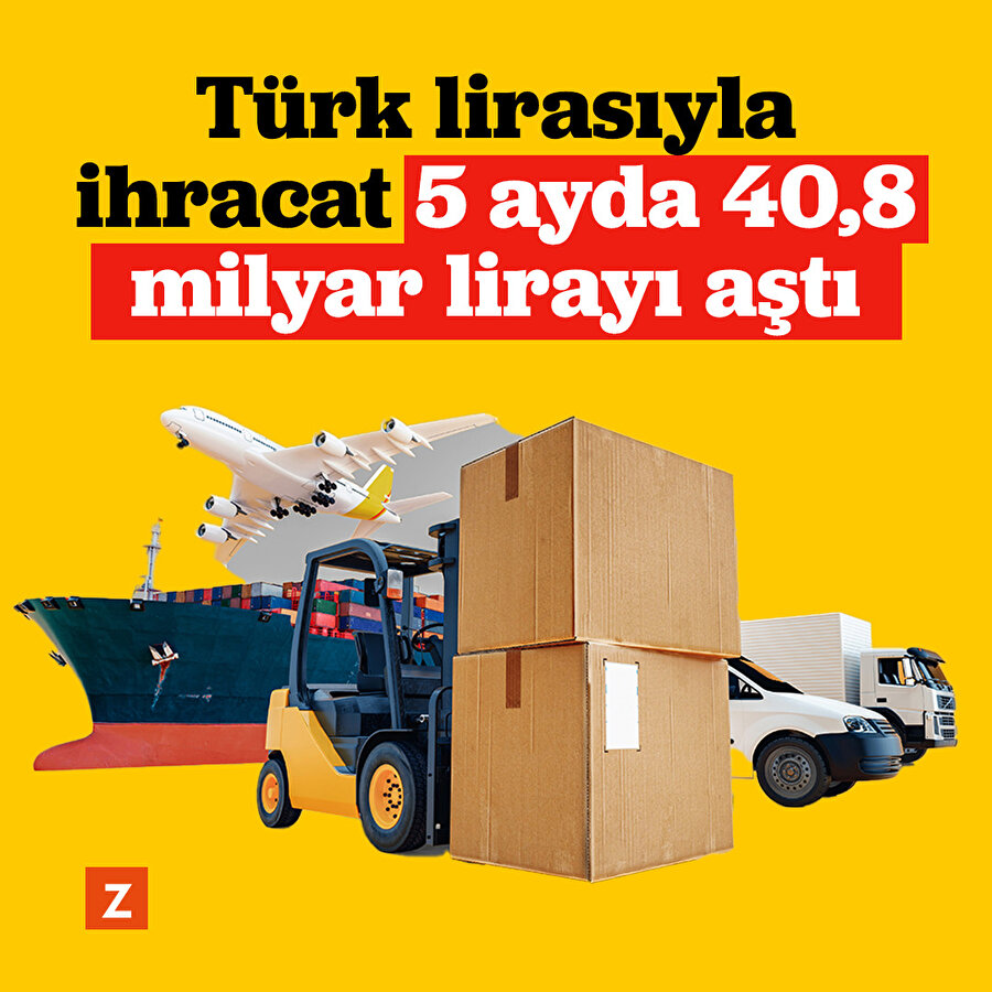 Türk lirasıyla ihracat 5 ayda 40,8 milyar lirayı aştı