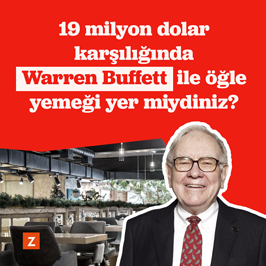19 milyon dolar karşılığında Warren Buffett ile öğle yemeği yer miydiniz?