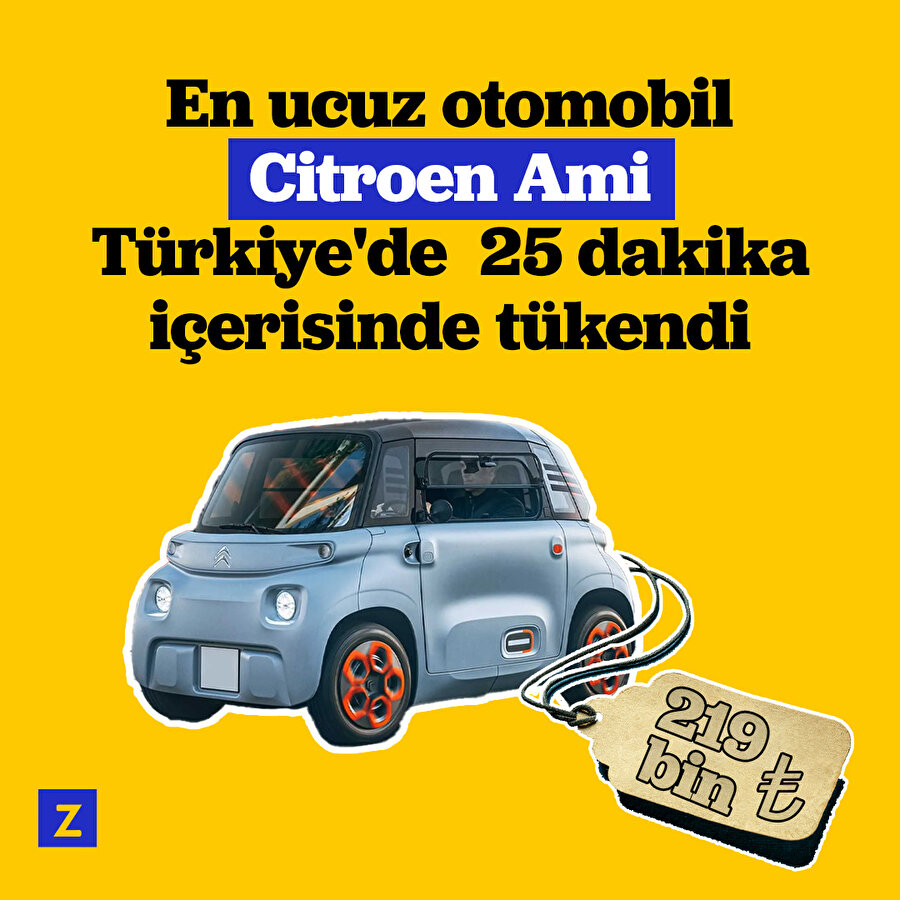 En ucuz otomobil Citroen Ami, Türkiye'de satışa çıkar çıkmaz 25 dakika içerisinde tükendi