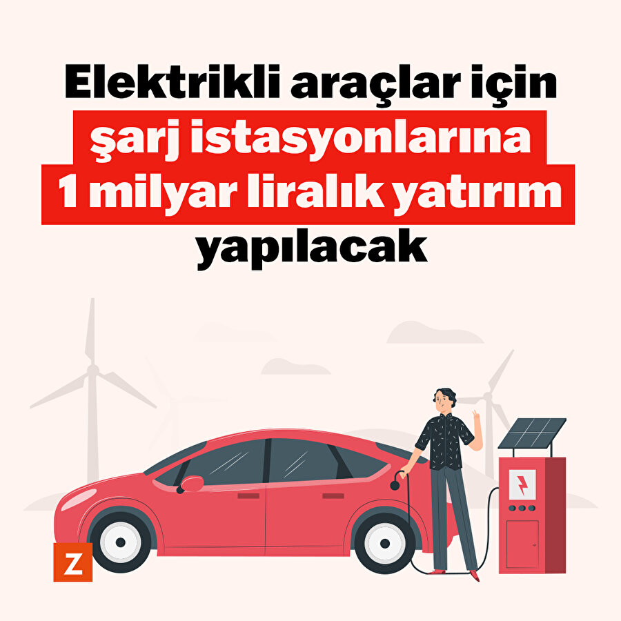 Elektrikli araçlar için şarj istasyonlarına 1 milyar liralık yatırım yapılacak