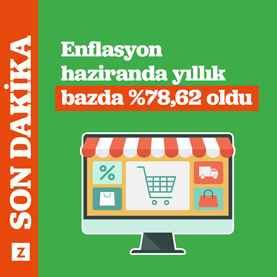 Enflasyon haziranda yıllık bazda %78,62 oldu
