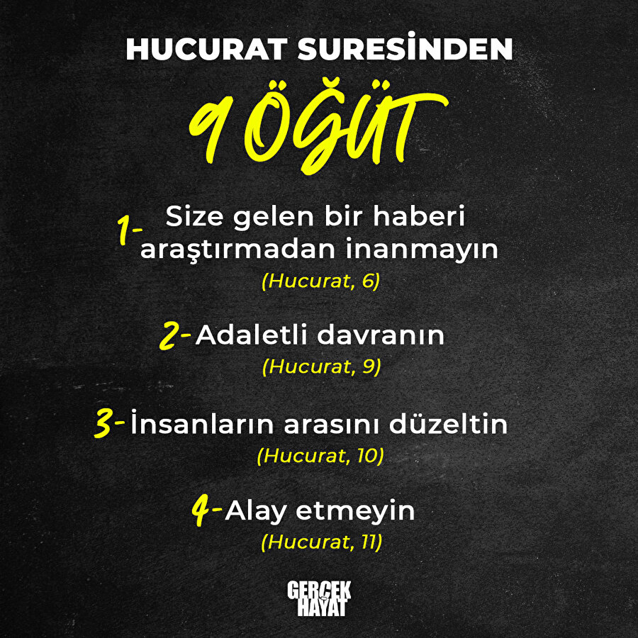 Hucurat Suresi'nden insanlığa öğüt