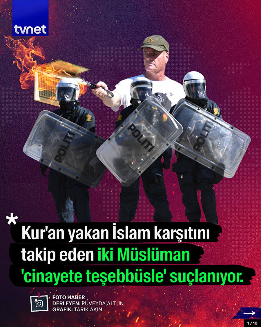 Kur'an yakan İslam karşıtını takip eden iki Müslüman 'cinayete teşebbüsle' suçlanıyor.