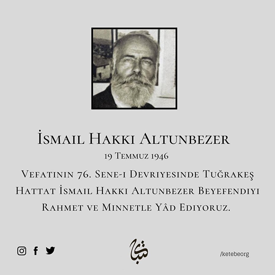 Vefatının 76. yılında İsmail Hakkı Altunbezer 