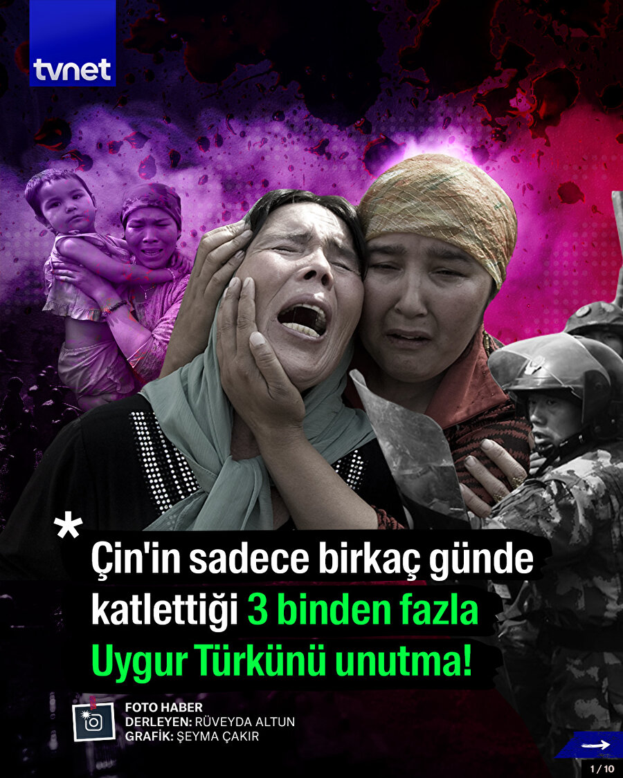 Çin'in sadece birkaç günde katlettiği 3 binden fazla Uygur Türkünü unutma!