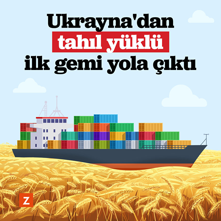 Ukrayna'dan tahıl yüklü ilk gemi yola çıktı