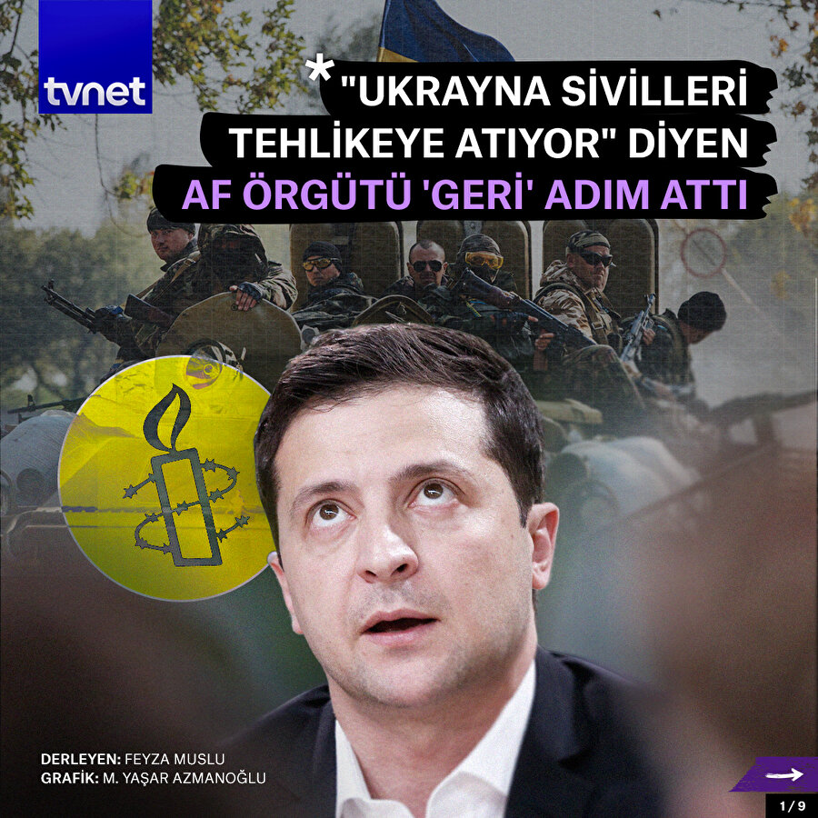 "Ukrayna sivilleri tehlikeye atıyor" diyen Af Örgütü geri adım attı
