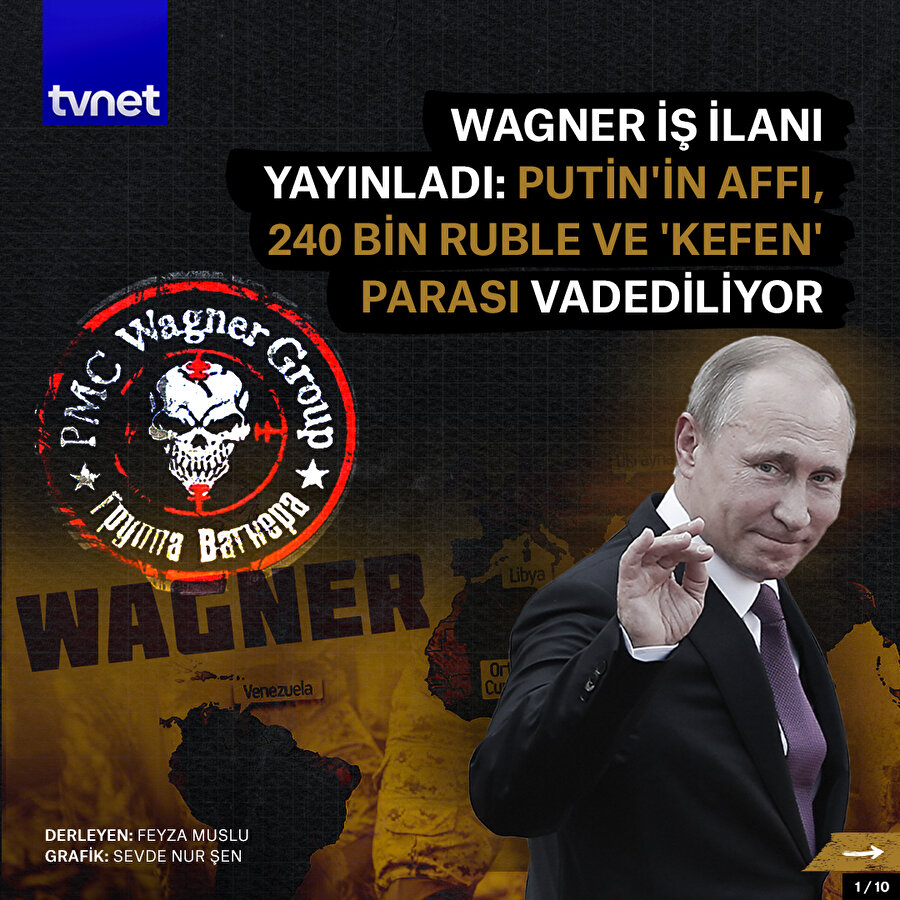 Wagner iş ilanı yayınladı: Putin'in affı vadediliyor