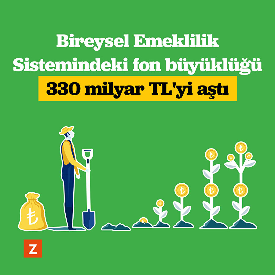 BES'teki fon büyüklüğü 330 milyar TL'yi aştı