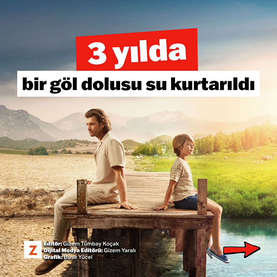 3 yılda, bir göl dolusu su kurtarıldı 