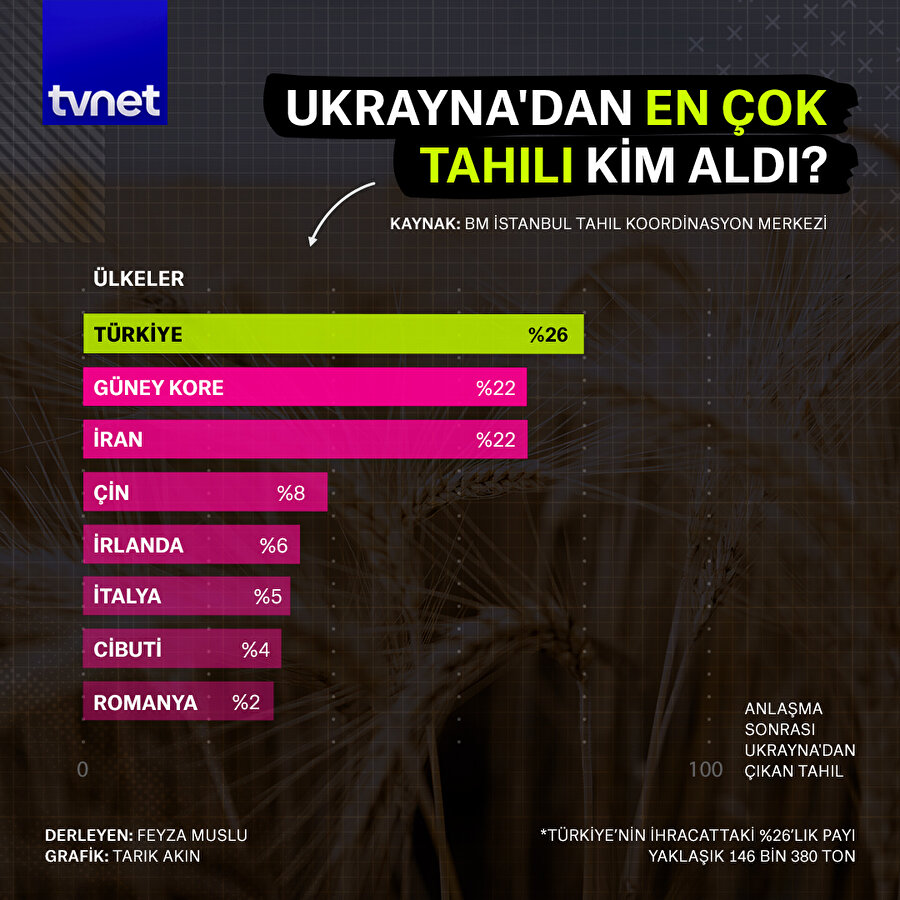 Ukrayna'dan en çok tahılı kim aldı?