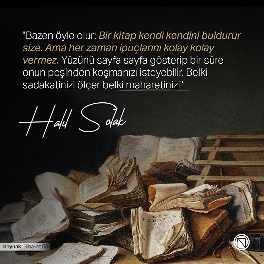 Bir kitap kendini buldurur 