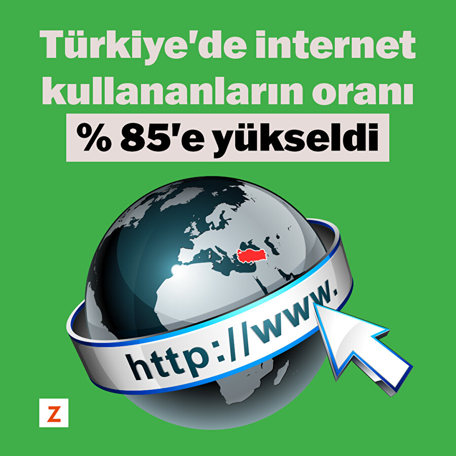 Türkiye'de internet kullananların oranı %85'e yükseldi