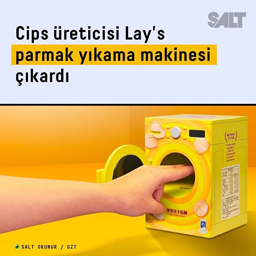 Ünlü cips üreticisi Lay's, parmak yıkama makinesini tanıttı
