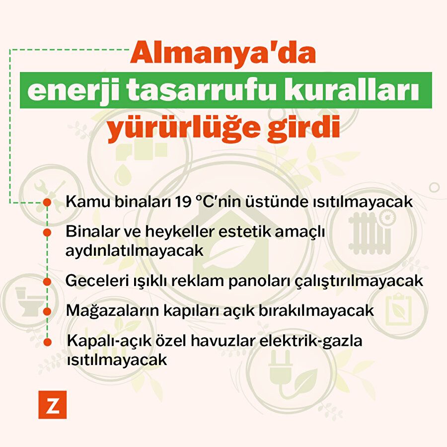 Almanya'da enerji tasarrufu kuralları yürürlüğe girdi 