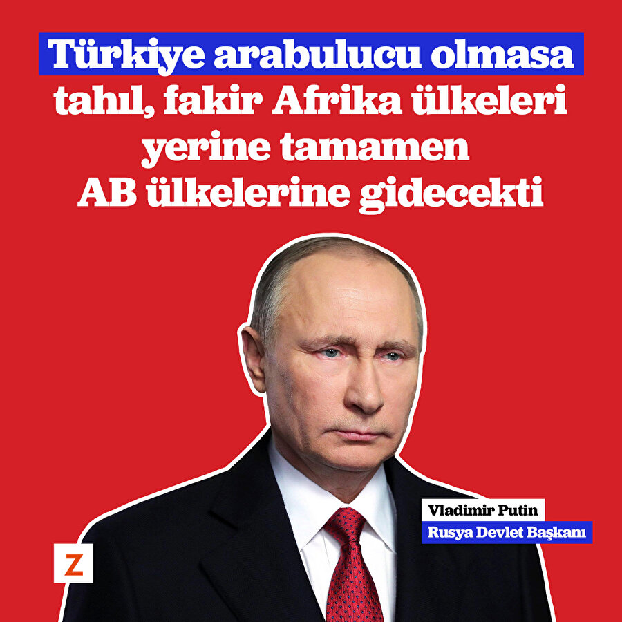 Putin: Türkiye olmasa tahıl, Afrika'ya gidemeyecekti 