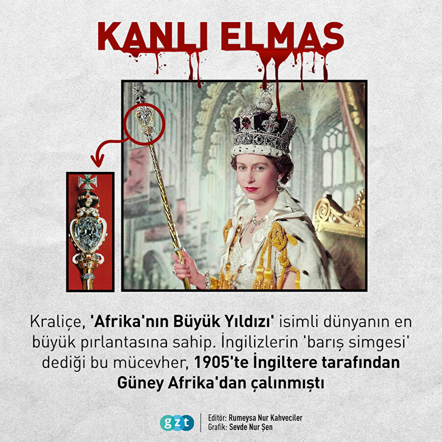 Kraliçe'nin 400 milyon dolarlık 'kanlı elmas'ı