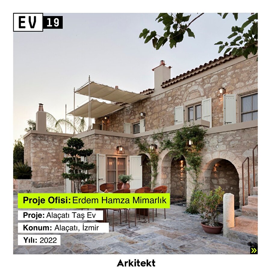 Geçmişten referanslar taşıyan taş ev