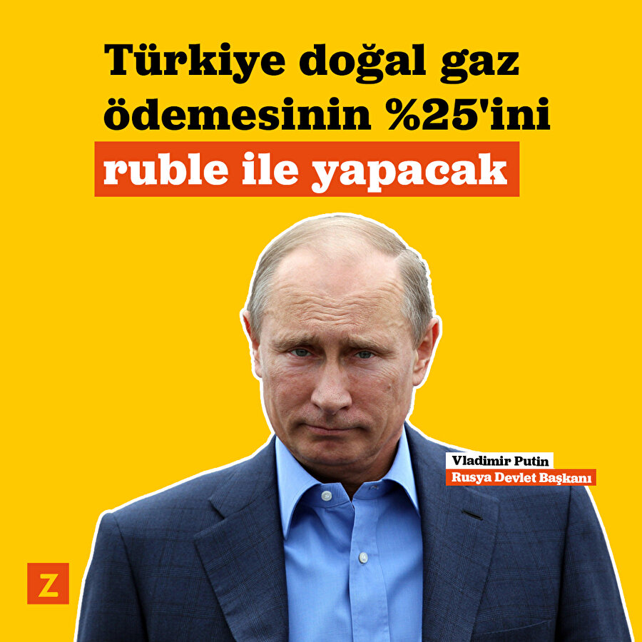 Türkiye Rus gazının %25'ini ruble ile ödeyecek