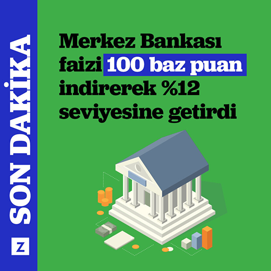 TCMB faizi 100 baz puan indirdi 