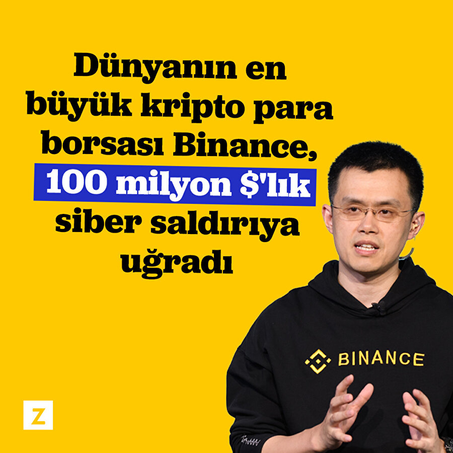 Binance , 100 milyon $'lık siber saldırıya uğradı