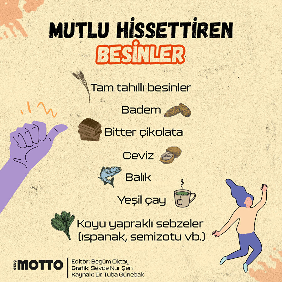 Mutlu hissettiren besinler