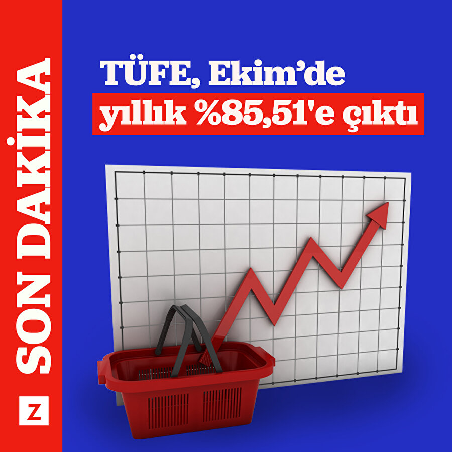 TÜFE, Ekim’de aylık %3,54 artışla yıllık %85,51'e çıktı