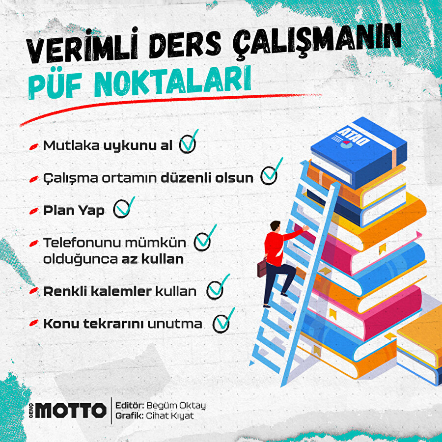 Verimli ders çalışmanın püf noktaları 