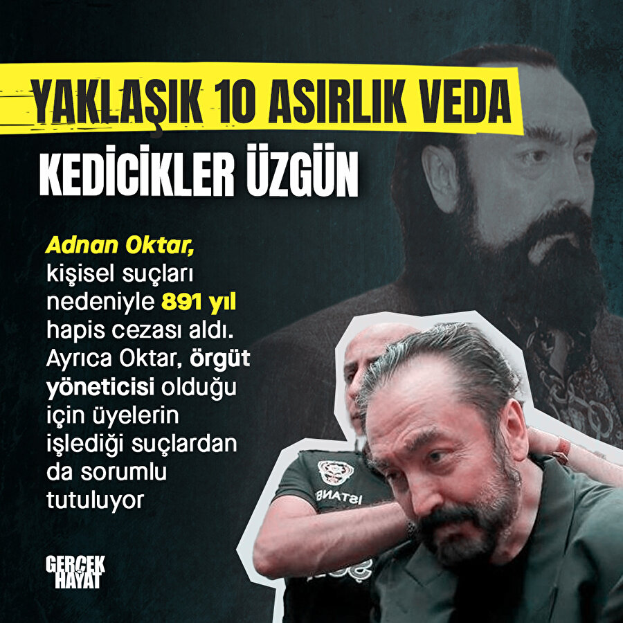 Adnan Oktar'a 891 yıl hapis cezası