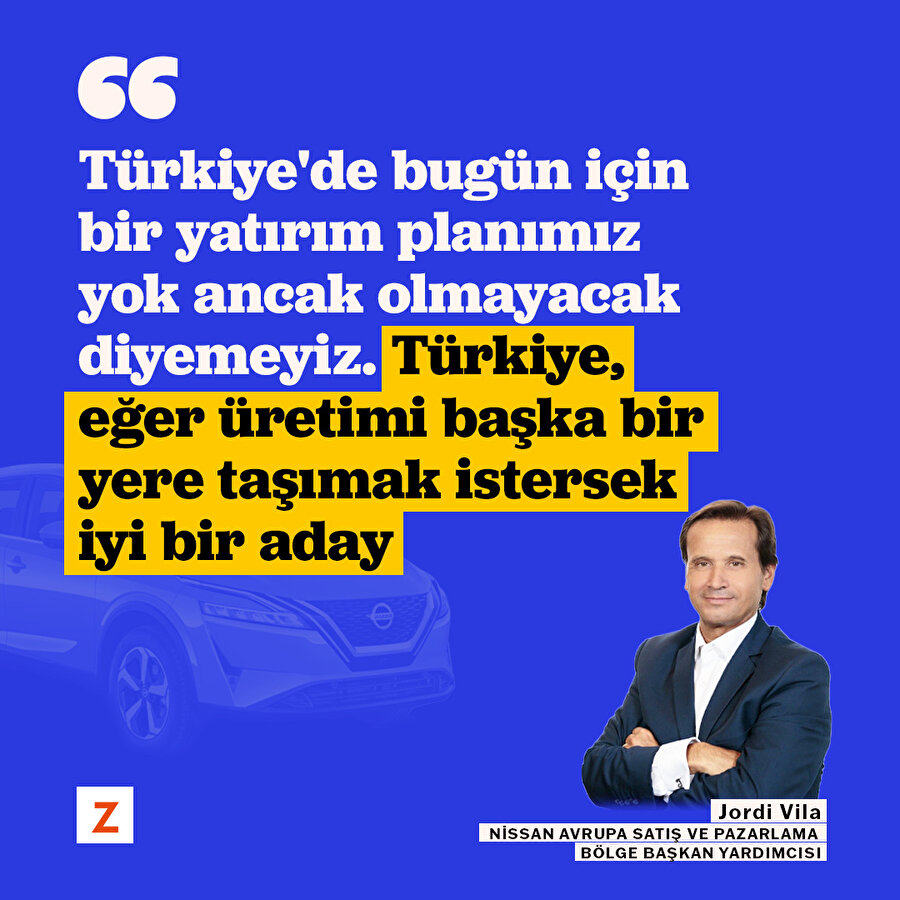 Nissan, Türkiye'yi üretim yapmak için "iyi bir aday" olarak görüyor