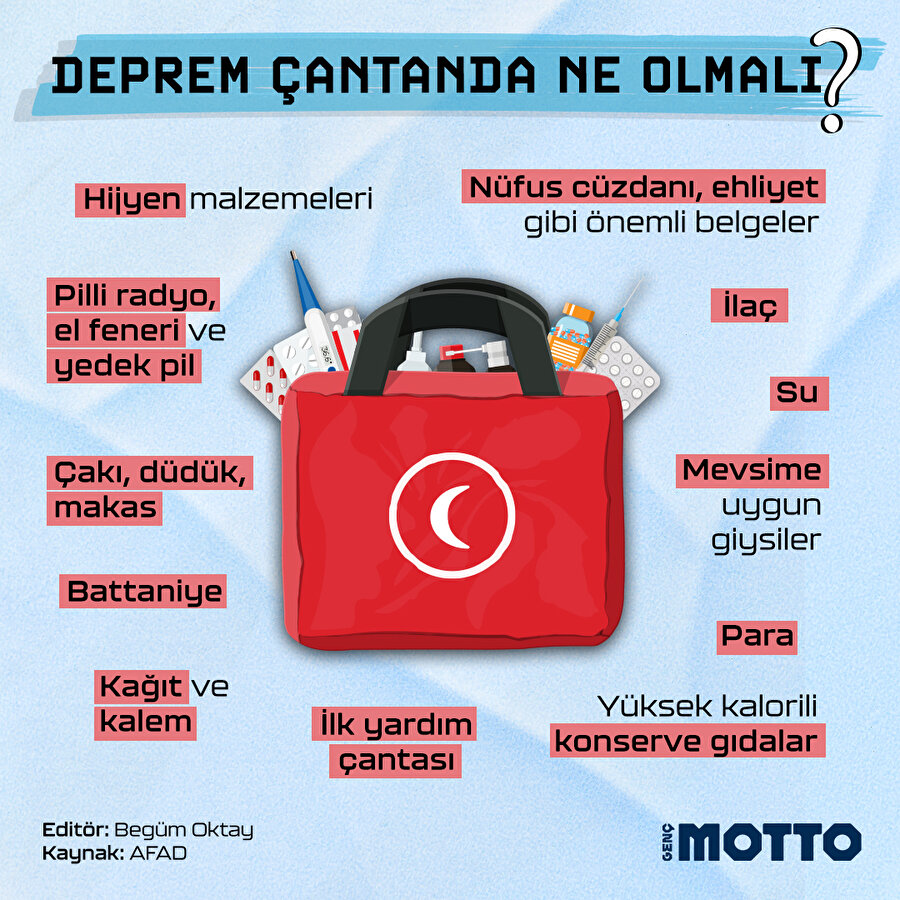 Deprem çantanda ne olmalı?
