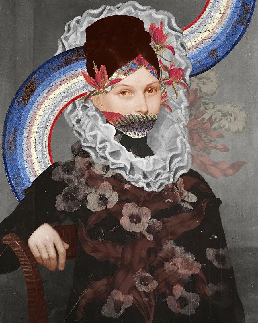 Sanatçının hayaller ülkesi olarak tanımladığı absürt kolajları 🖼