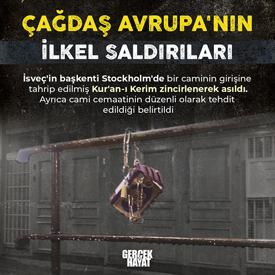 Cami girişine Kur'an zincirlediler: İsveç'te İslam düşmanlığı