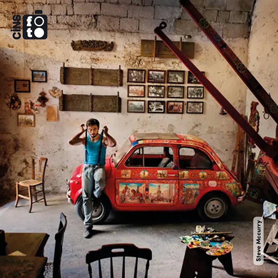 Bir tren kompartımanında: Steve Mccurry