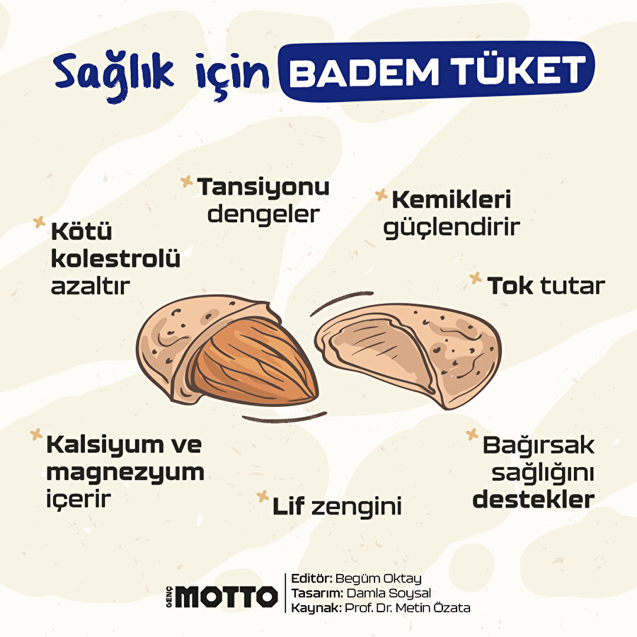 Sağlık için badem tüket