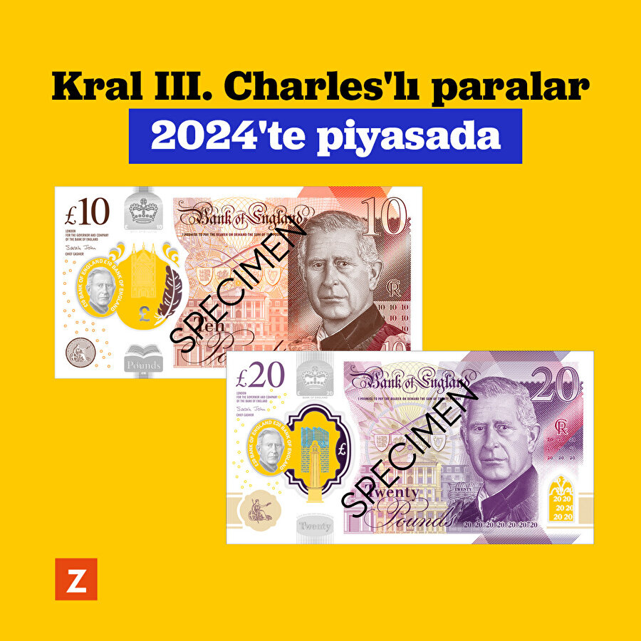 Kral III. Charles'lı paralar 2024'te piyasada
