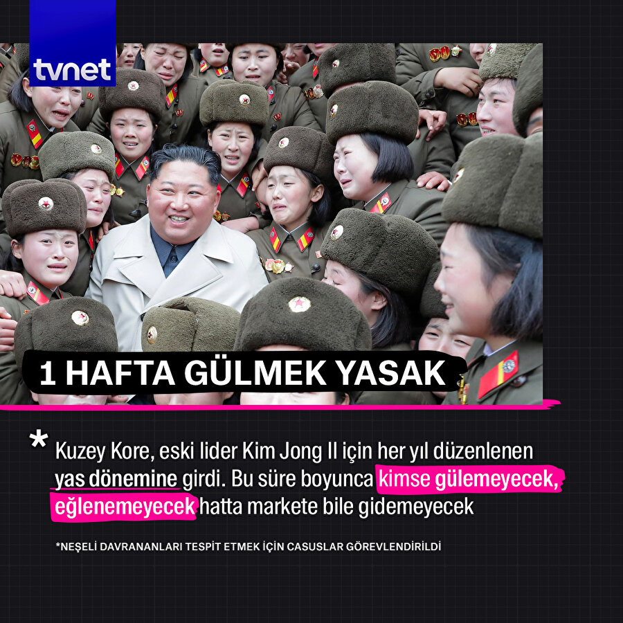 Kuzey Kore'de yas: Bir hafta boyunca kimse gülemeyecek