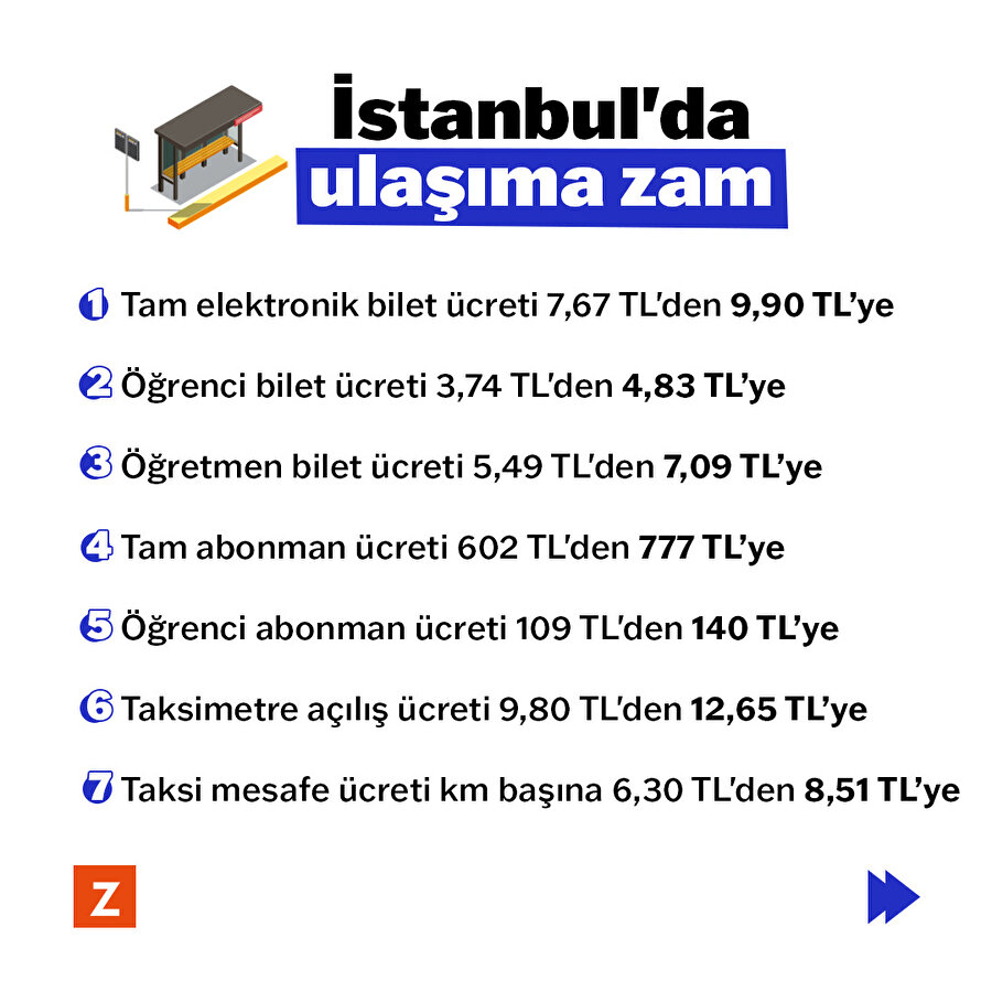 İstanbul'da ulaşıma zam