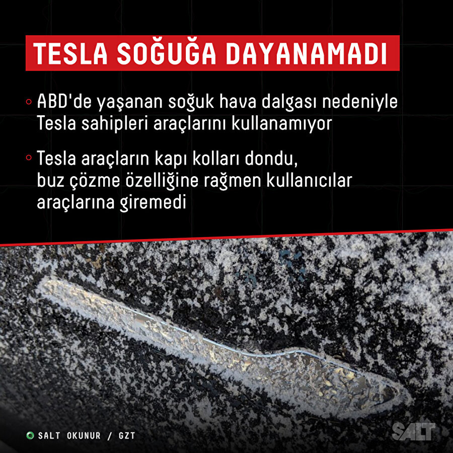 Tesla soğuğa dayanamadı