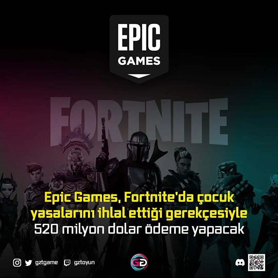 Epic Games, Fortnite Yüzünden 520 Milyon Dolar Ödeme Yapacak