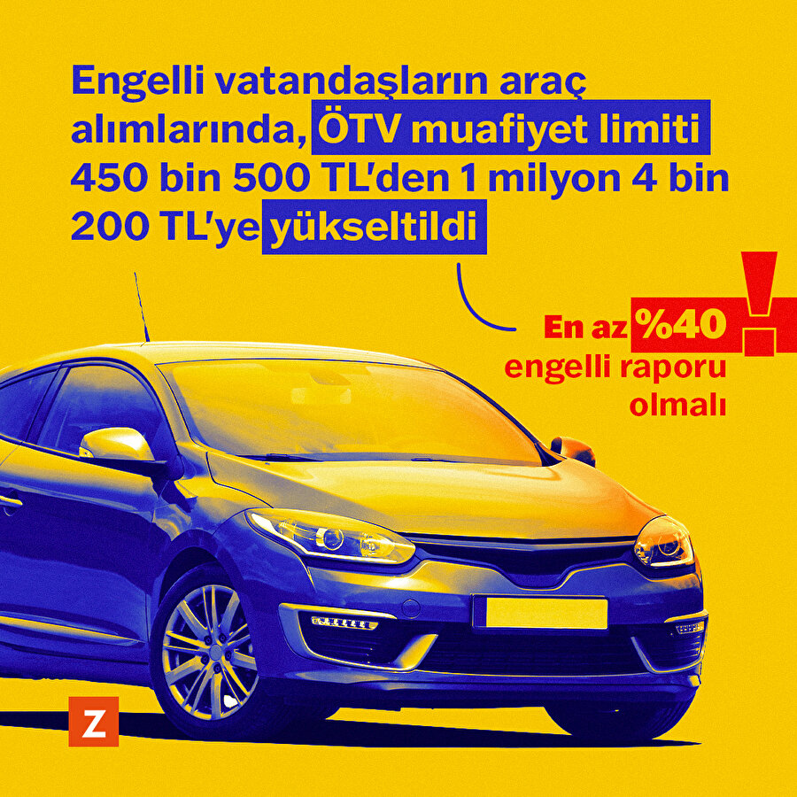 Engelli vatandaşların araç alımında ÖTV muafiyeti artırıldı