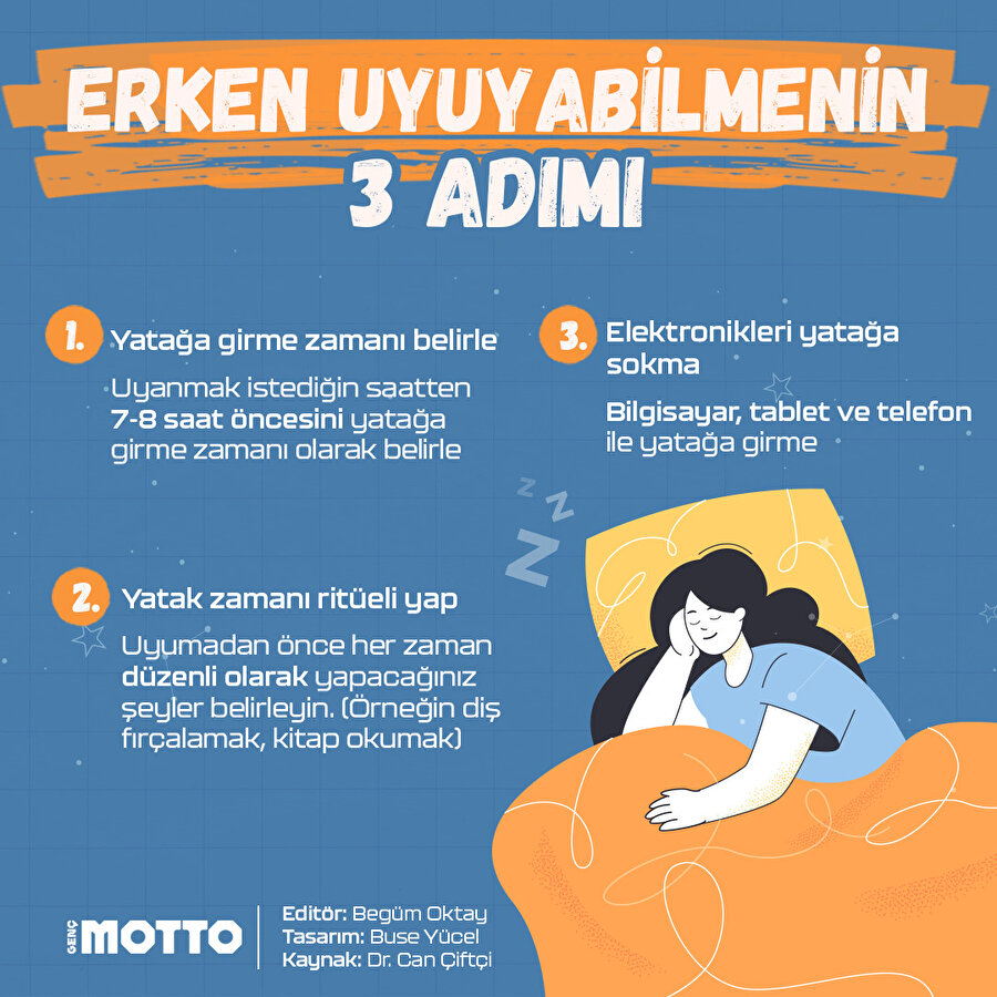 Erken uyuyabilmenin 3 adımı