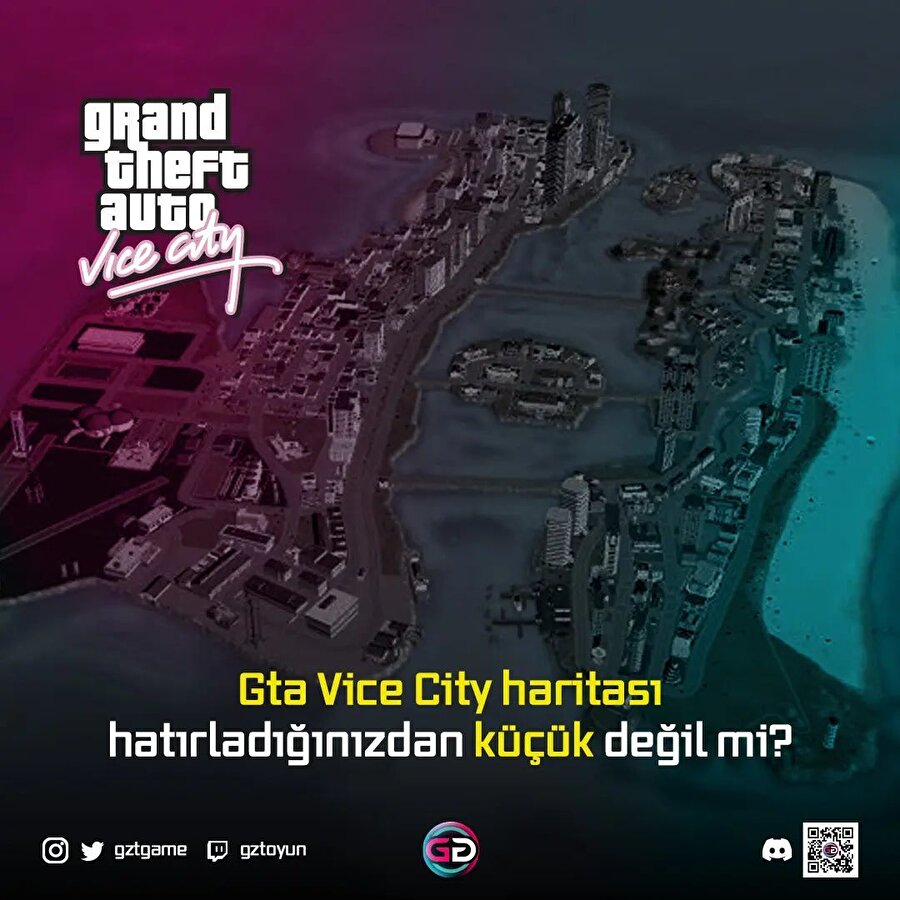 GTA Vice City haritası hatırladığınızdan küçük değil mi?