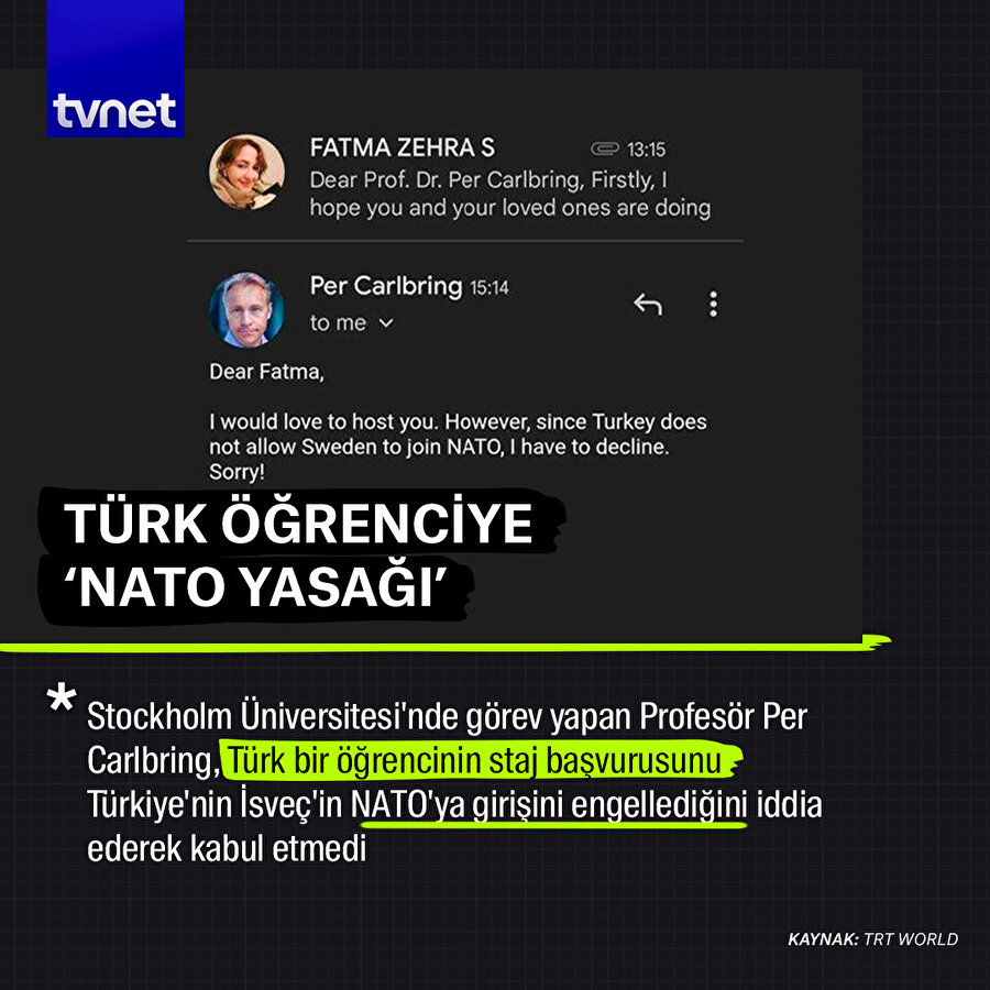  Türkiye'yi suçlayarak Türk öğrencinin başvurusunu reddetti